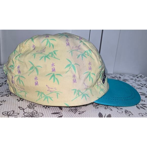 Vintage Disney Mulan 90s Youth Hat Teal Brim Bamboo Print - Picture 3 of 16